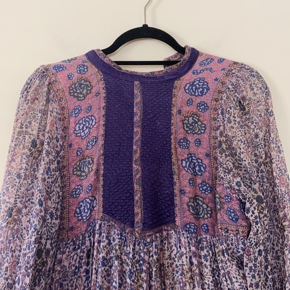 Vintage 1970s Indian Cotton Gauze Print Dress - Picture 8 of 8